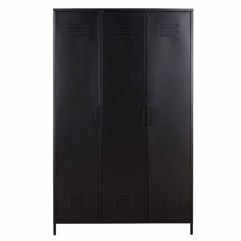 Armario infantil moderno de metal de Maisons du Monde con puertas batientes en color negro y gris