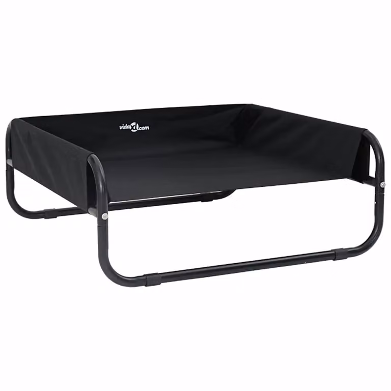 Cama para perro vidaXL de metal negra con diseño moderno y antideslizante, An/P/Al: 75 x 75 x 30 cm