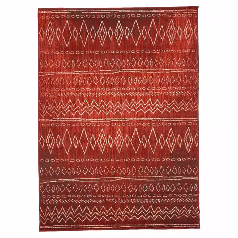 Alfombra bereber de estilo marroquí con estampado étnico Un Amour De Tapis, roja, An/P: 120 x 170 cm