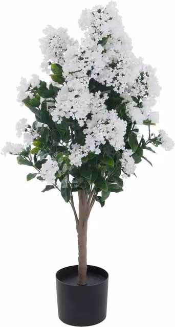 Planta decorativa de árbol Mendler HWC-Q87, color blanco, Al 95 cm x An 40 cm x P 40 cm