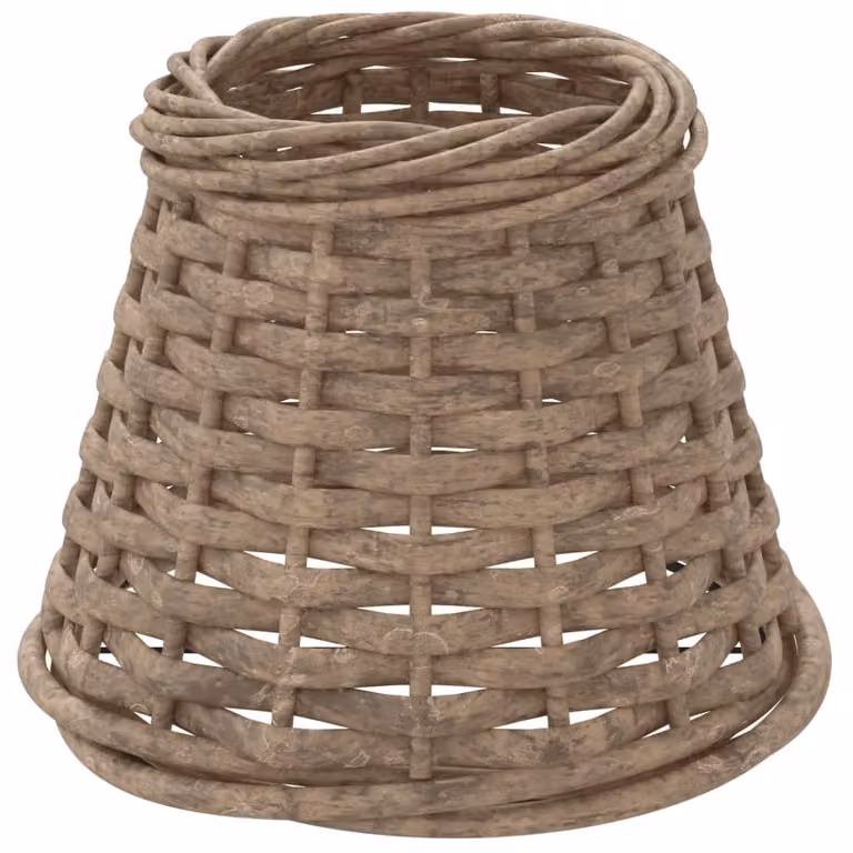 Pantalla para lámpara de mimbre y metal vidaXL estilo boho, color marrón, redonda, Diámetro: 15 cm, Altura: 12 cm