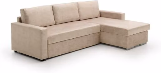 Sofa cama chaise longue Isabella Velare beige con estructura de madera y función de cama para tu salón o dormitorio
