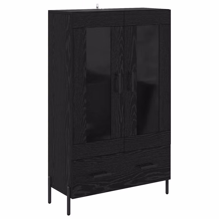 Alacena moderna vidaXL CORONA en roble y negro con puertas de bisagra y cajones An/P/Al: 69,5 x 31 x 115 cm