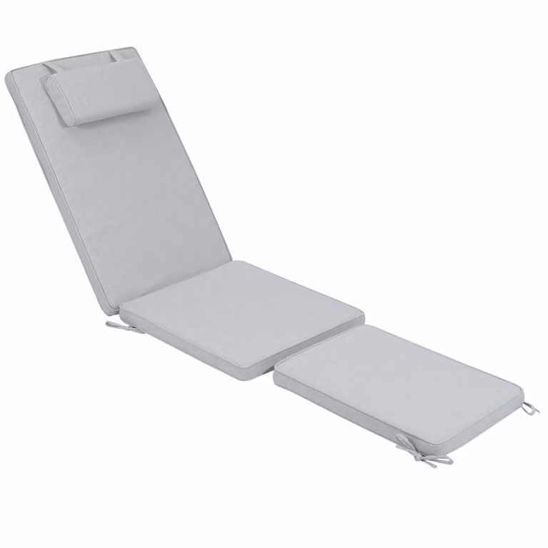 Cojín rectangular para tumbona PORTMOBEL color gris, An/P/Al: 190 x 50 x 5 cm