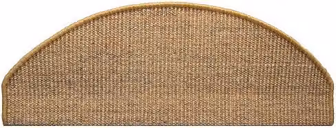 Alfombra de escalera de sisal natural beige de Vica con acabado rústico y antideslizante de 50 cm de diámetro