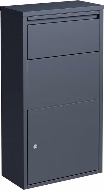Buzón de acero NORTHIX con cerradura de combinación para montaje en pared o suelo, color gris y multicolor