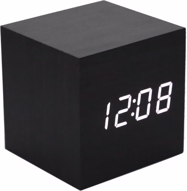 Reloj Despertador Digital LED TUSERXLN de Madera con Termómetro y Pantalla de Fecha, Disponible en Blanco, Negro, Marrón y Amarillo