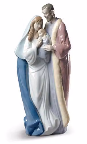 Figura decorativa de la Sagrada Familia de Lladró en porcelana multicolor para tu mesa