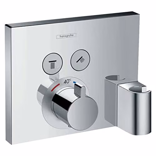 Conjunto de termostato para ducha Hansgrohe ShowerSelect empotrado con mando monomando y acabado cromado