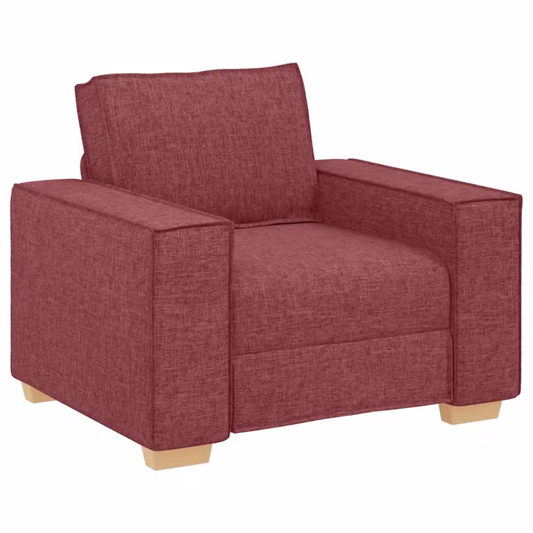 Sillón de tela moderno vidaXL color rojo con reposabrazos An/P/Al: 100 x 78 x 84 cm