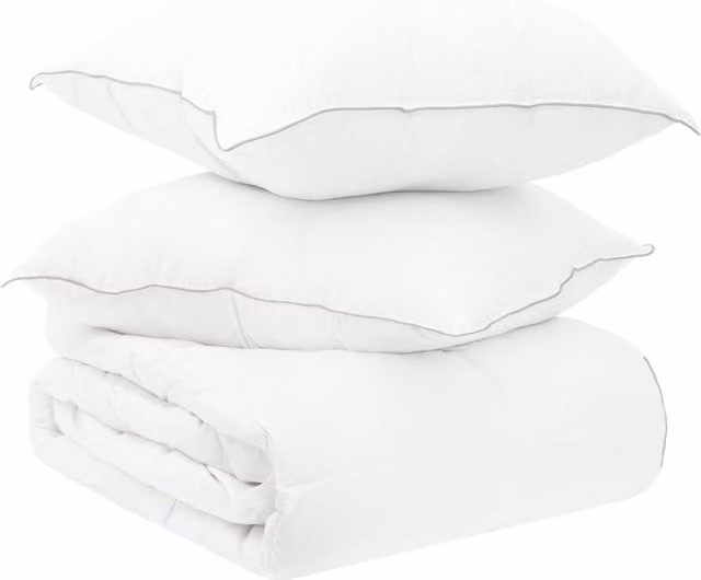 Juego de edredón y almohada vidaXL blanco de bambú y poliéster An/P/Al: 140 x 220 x 3 cm