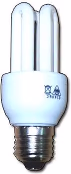 Lámpara electrónica Fplus de luz fría blanca con casquillo E27 de 11W y 230V