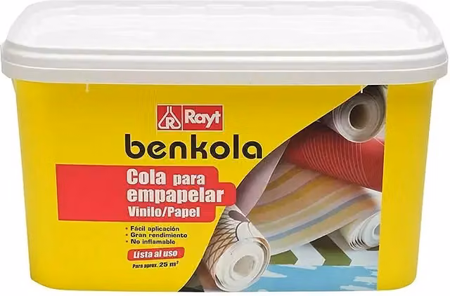 Cola para papel pintado Rayt base agua de 5 kg en color blanco y amarillo