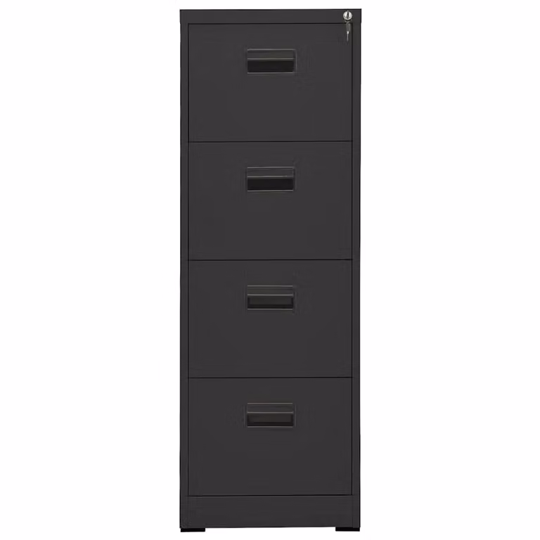 Armario archivador de acero vidaXL en color antracita con cerradura para oficina, An: 46 cm, P: 46 cm, Al: 133 cm