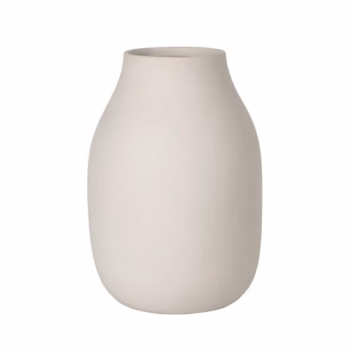 Jarrón Colora L de Blomus en cerámica color beige y blanco para mesa, An/P/Al: 14 x 14 x 20 cm