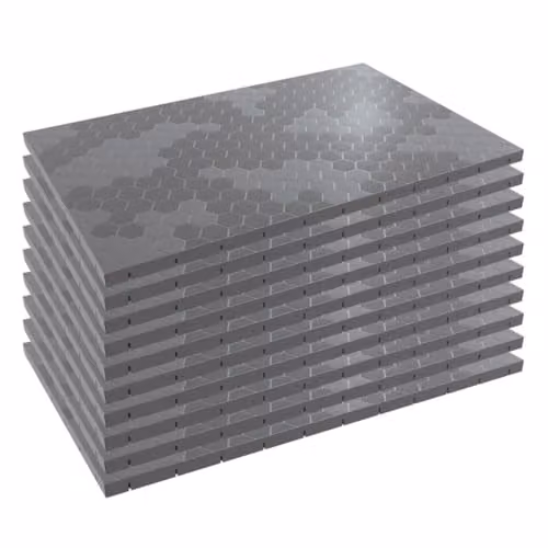 Lote de 10 losetas de suelo modulares Intec de polipropileno color gris, An/P/Al: 116 x 76 x 3 cm