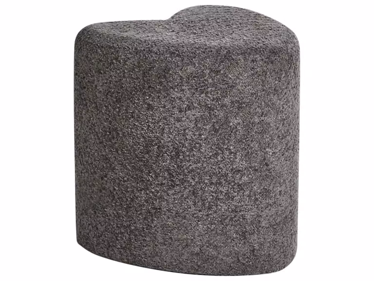 Puf de chenilla gris oscuro Beliani para salón o dormitorio