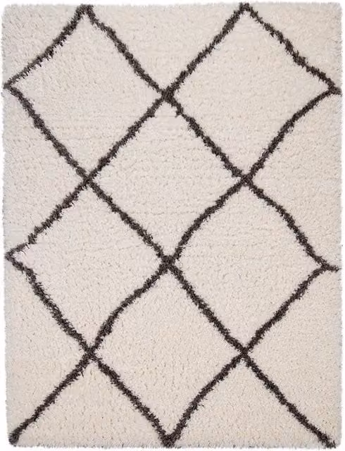 Alfombra de pelo largo Mahara beige de estilo escandinavo, An/P: 60 x 90 cm