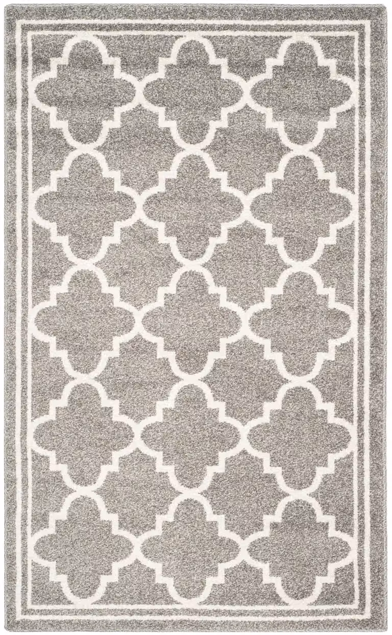 Alfombra de estilo marroquí Safavieh en polipropileno gris y beige, An/P/Al: 122 x 183 cm