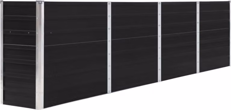 Jardinera elevada Syfax de acero galvanizado en color gris antracita, An/P/Al: 320 x 40 x 77 cm