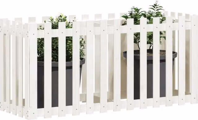 Arriate elevado de madera para jardín SYFAX en color blanco, An/P/Al: 150 x 50 x 70 cm