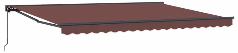 Toldo semi cassette Syfax marrón con motor y estructura de acero de 450 x 300 cm