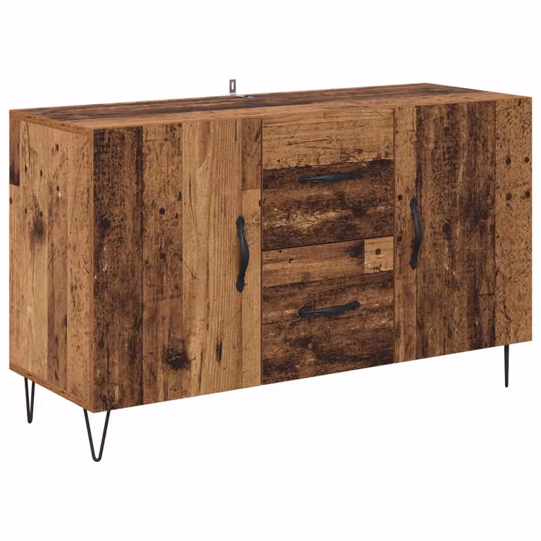 Vitrina de madera vieja vidaXL en color marrón y negro, An/P/Al: 100 x 36 x 60 cm