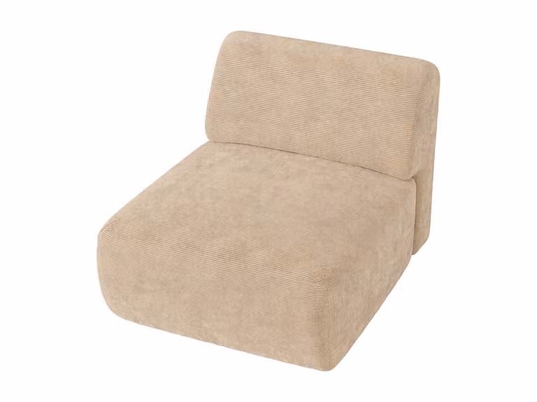 Sillón clásico de pana beige POGNI de Maison Céphy