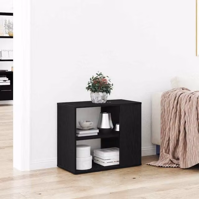 Aparador moderno vidaXL de roble negro en madera de ingeniería MDF An/P/Al: 60 x 30 x 50 cm