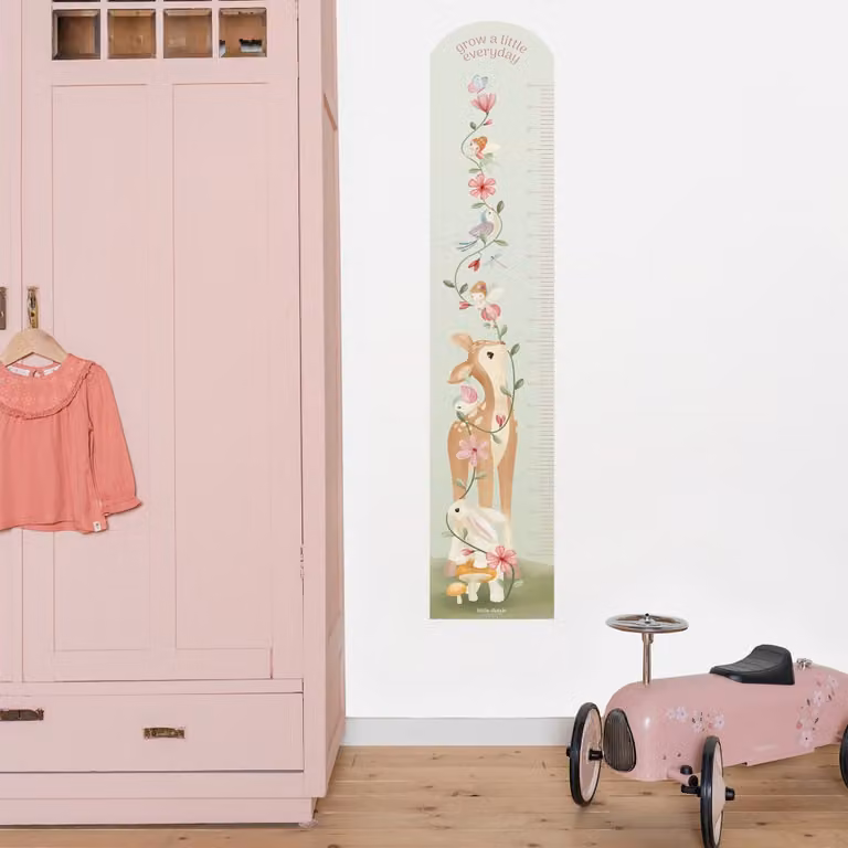 Tallímetro infantil Little Dutch diseño floral multicolor Al x An: 142 x 27,5 cm