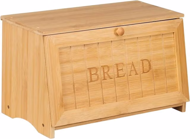 Panera de bambú natural estilo vintage con diseño retro de varias capas para encimera de cocina color marrón y amarillo