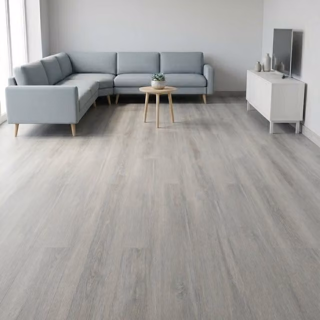 Suelo vinílico SPC Isovex con sistema de clic, efecto madera gris perla, 5 mm (2,21 m²)