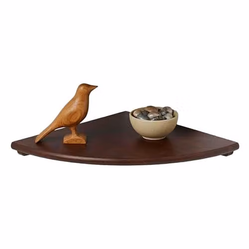 Estantería de esquina Relaxdays en color nogal marrón oscuro para salón o dormitorio, An/P/Al: 25 x 25 x 3 cm