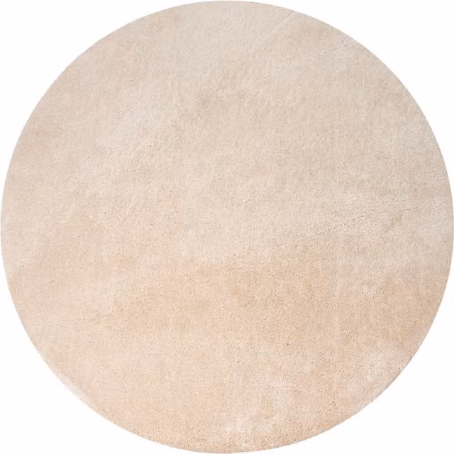 Alfombra Calissa redonda de color beige para adultos con acabado minimalista y fibras sintéticas, Diámetro: 120 cm