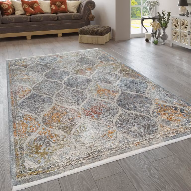Alfombra Paco Home de estilo vintage y motivos orientales multicolor para salón o cocina, An: 120 cm, Al: 170 cm