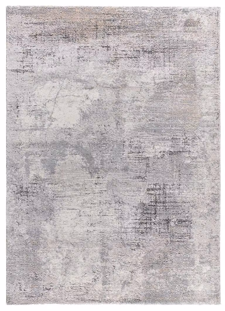 Alfombra abstracta moderna Atticgo de pelo largo en color gris An/P: 80 x 150 cm