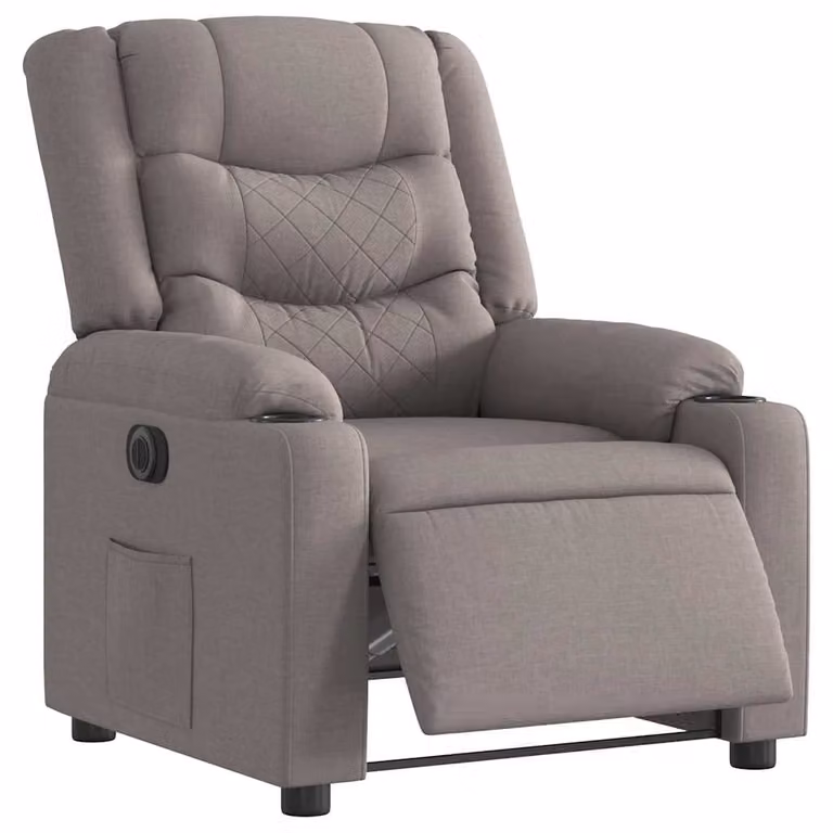 Sillón reclinable eléctrico vidaXL en tela gris taupé para salón
