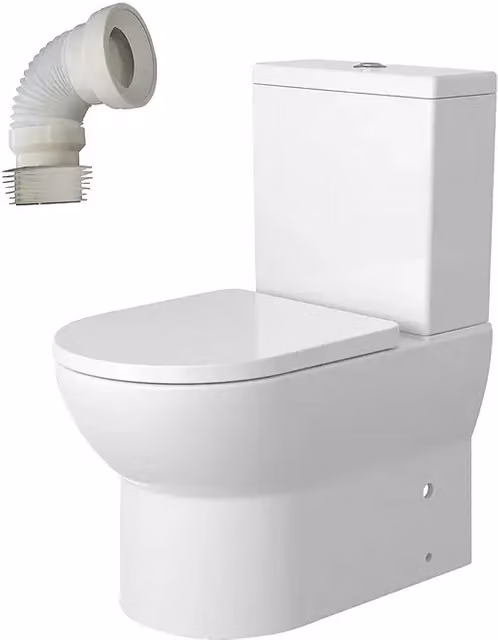 Pack de WC Inter 5 Artysan de cerámica blanca con diseño rimless, cierre suave y salida vertical para instalación suspendida