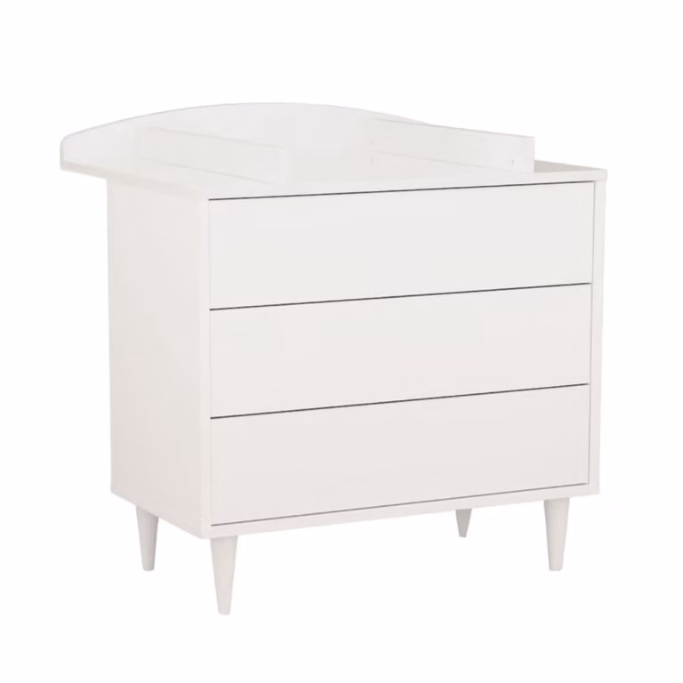 Cómoda cambiador de 3 cajones Sauthon en color blanco y acabado lacado para habitación infantil