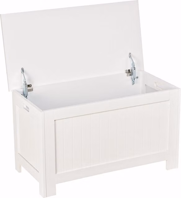 Baúl de almacenaje Homcom de madera MDF blanco para salón, dormitorio o baño, An/P/Al: 81 x 40 x 46 cm