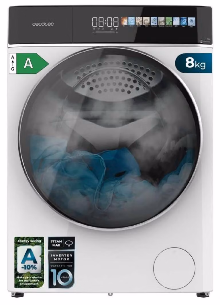 Lavadora de carga frontal Cecotec Bolero DressCode 8900 Inverter FullColor A de 1400 rpm en color blanco