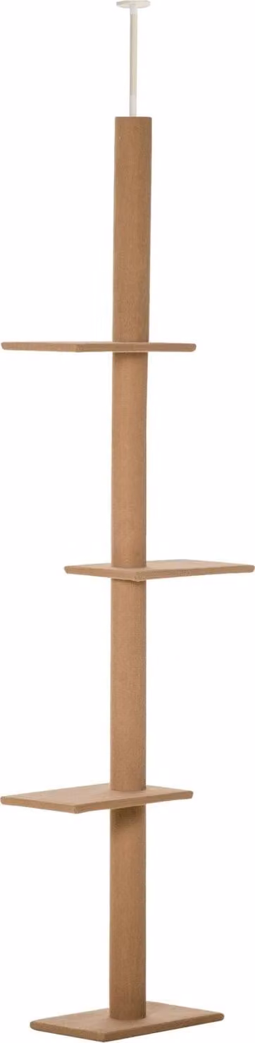 Árbol para gatos ajustable Northio con rascador de sisal replaceable, color marrón, An/P/Al: 27 x 27 x 260 cm