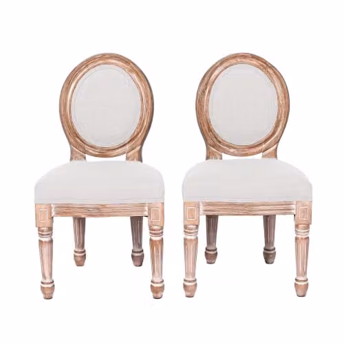 Set de 2 sillas de madera para niños HomeMiYN con asiento acolchado beige, An/P/Al: 37 x 34 x 66 cm