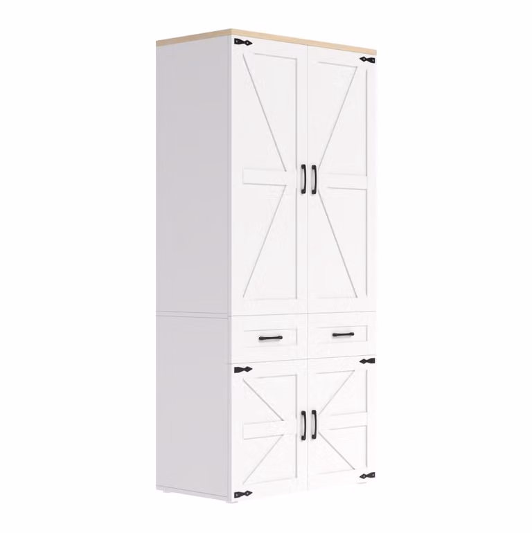 Armario MODFU blanco con 4 puertas y 5 cajones An/P/Al: 90 x 50 x 200 cm