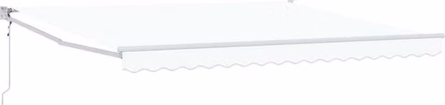 Toldo SYFAX blanco de poliéster y aluminio con brazo plegable y mando a distancia, An/P/Al: 400 x 300 cm