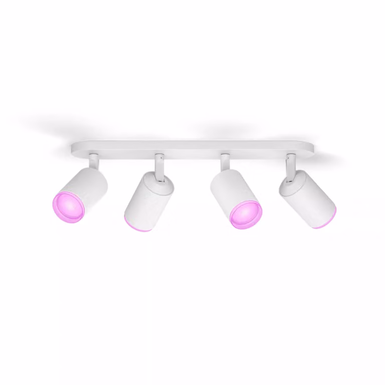 Philips Hue White & Color Ambiance Foco Fugato de Cuatro Luces LED Multicolores y Blanco con Bluetooth y Control Remoto