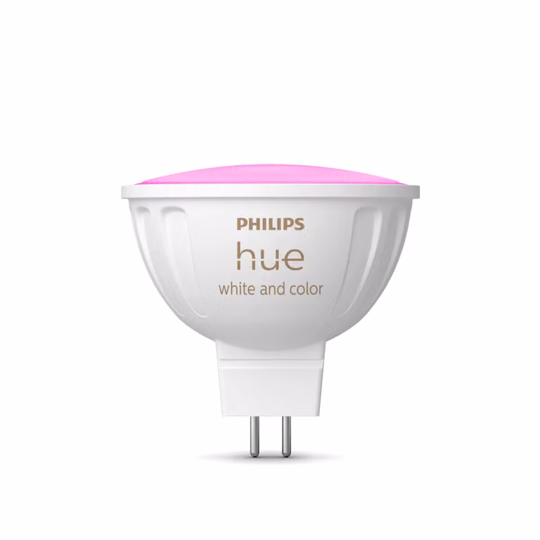 Bombilla inteligente Philips Hue White & Color Ambiance MR16 LED con tecnología Zigbee y Bluetooth