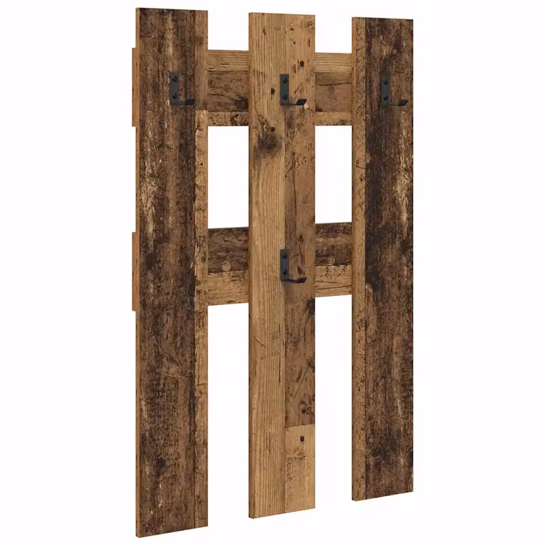 Perchero de pared vidaXL de madera en color marrón con acabado mate y diseño minimalista