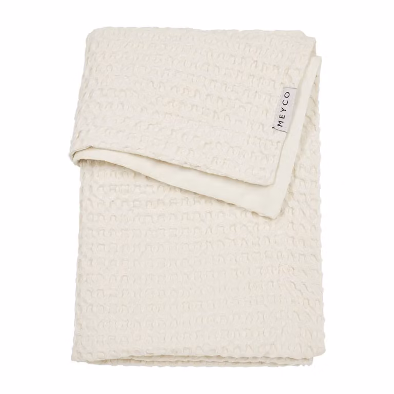 Manta de minicuna gofrada Meyco en color beige para bebés de 75 x 100 cm con TOG 1.0