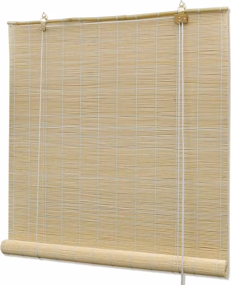 Persiana enrollable de bambú natural Syfax color beige An/Al: 150 x 220 cm
